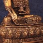 Pure Brass Handcrafted Medicine Buddha Statue with Dragon Carvings - 22"